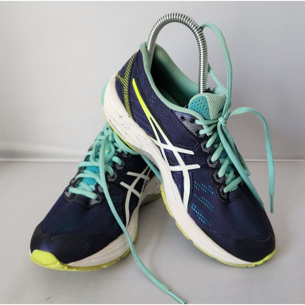 ASICS FUZEX LYTE Women's Athletic Shoes - Size US 7 M Blue /Green Yellow Soles
